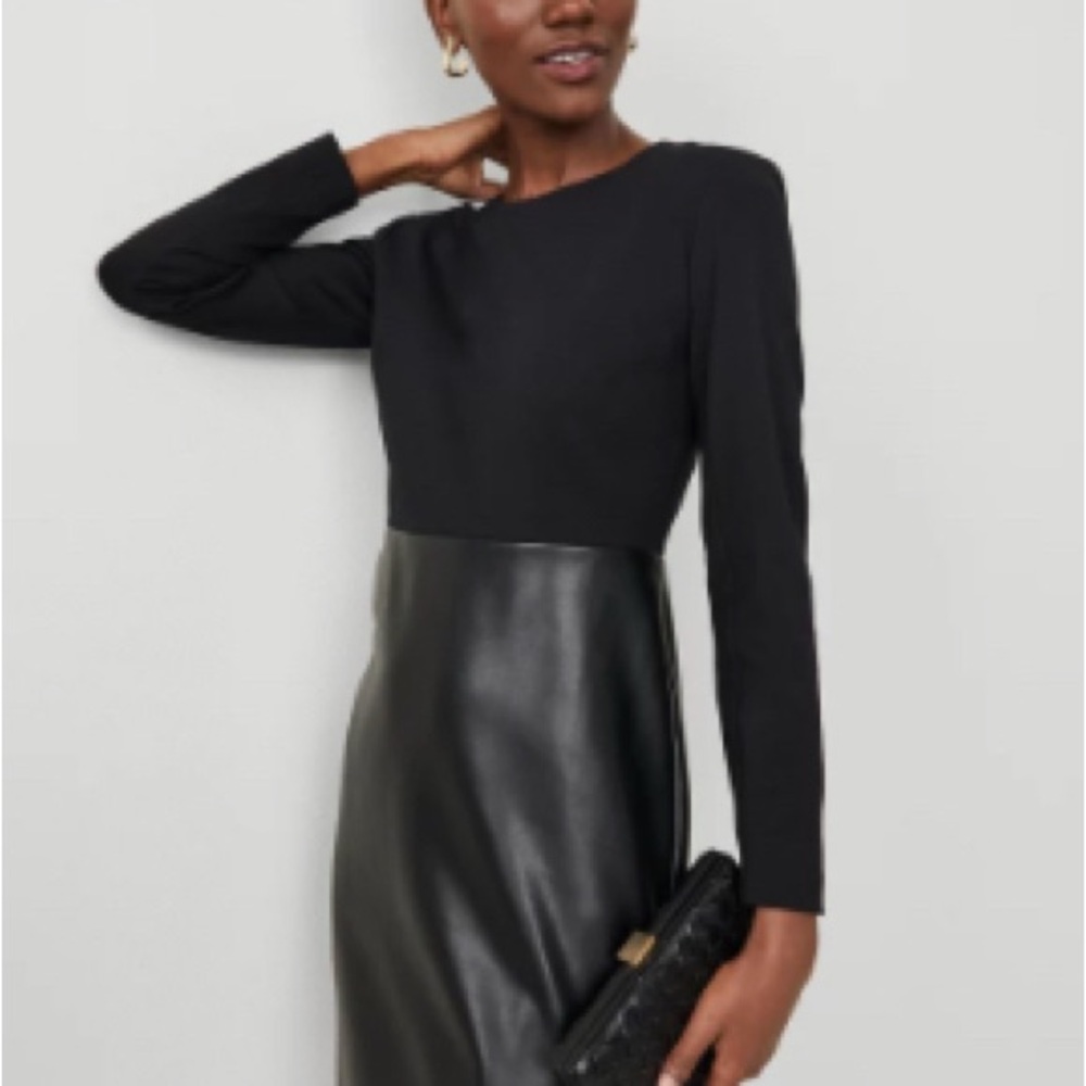 Faux leather shirt dress (Ann Taylor)